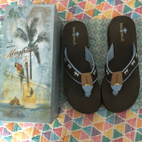 margaritaville flip flops palm trees